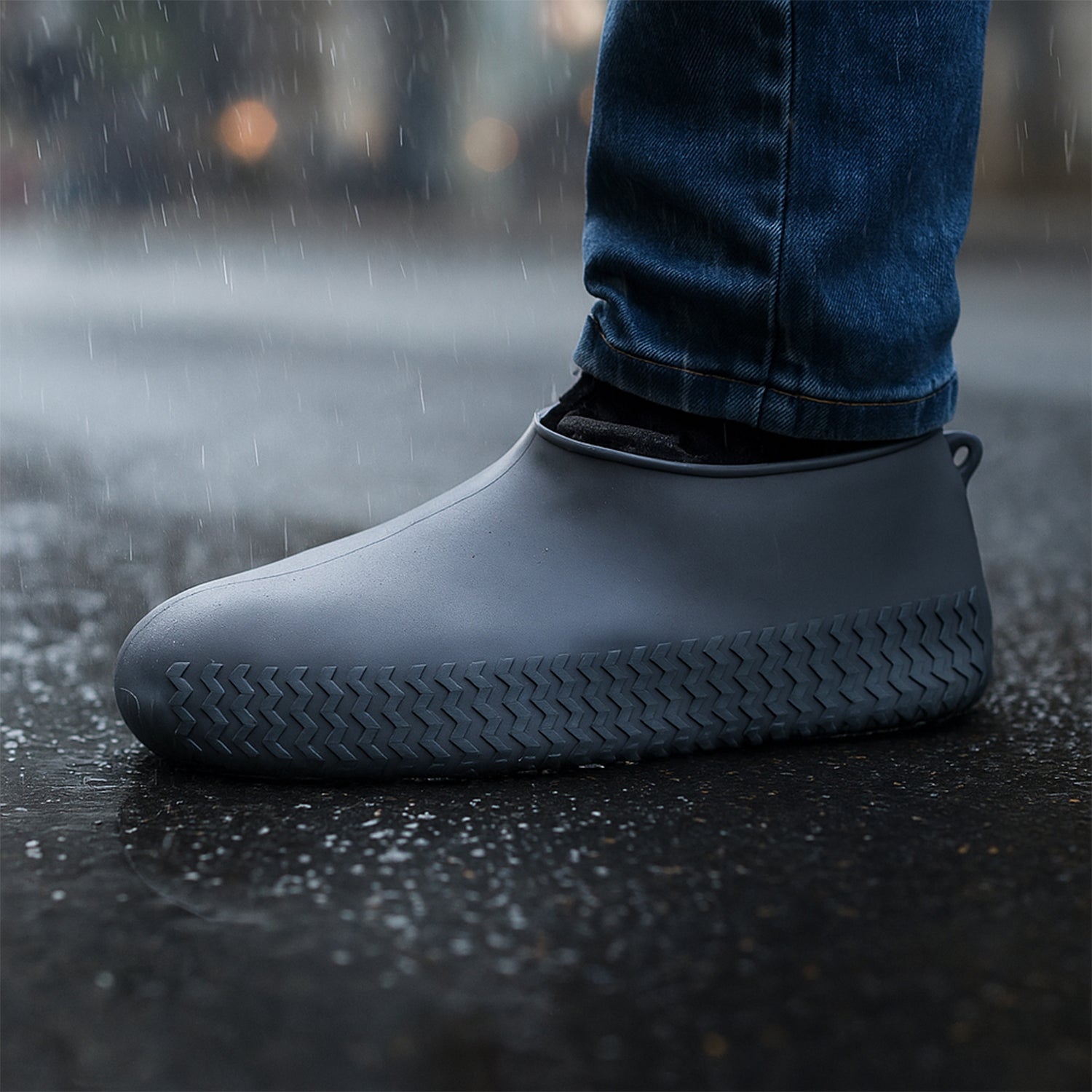Grey Non-Slip Silicone Rain Reusable Anti skid Waterproof Fordable Boot Shoe Cover (1 Pair ) Grey Non-Slip Silicone Rain Reusable Anti skid Waterproof Fordable Boot Shoe Cover (1 Pair )